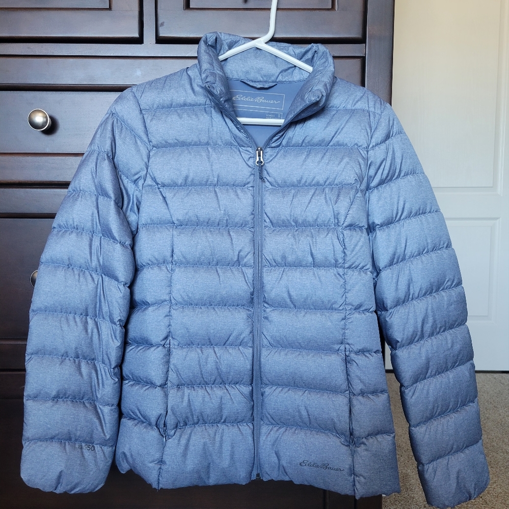 Eddie Bauer Small Down Puffer Jacket silver/blue